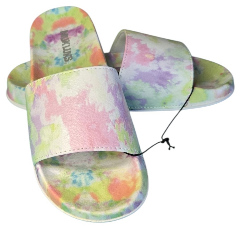 Muk Luks Pool Party Women's Tie-Dye Slide Sandals -